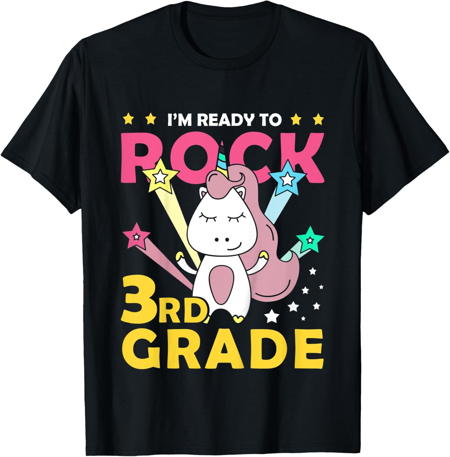 Kids I'm Ready Crush 3rd Grade Shirt Cute Unicorn T-Shirt - T-Shirt | Black