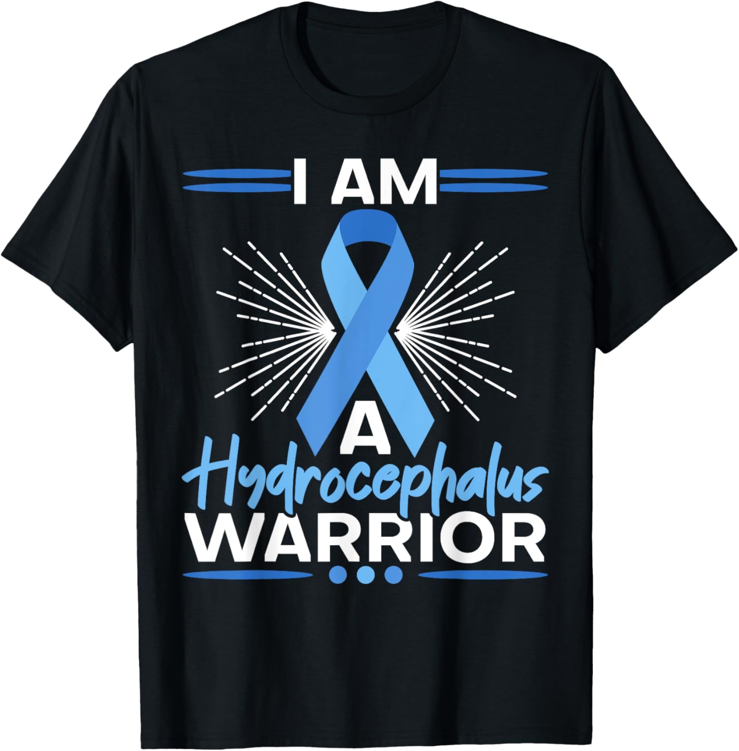 Hydrocephalus Warrior Brain Tumor Hydrocephalus Awareness T-Shirt - T-Shirt | Black