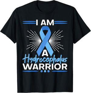 Hydrocephalus Warrior Brain Tumor Hydrocephalus Awareness T-Shirt - T-Shirt | Black