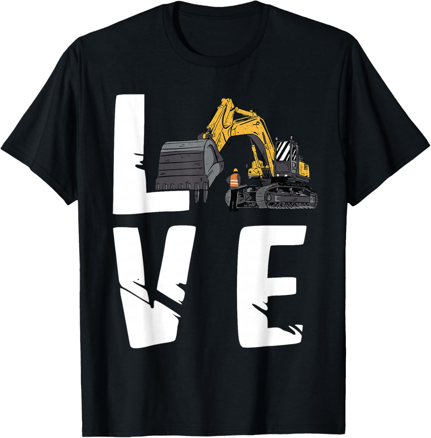 Excavator Backhoe Operator Love Construction Truck Digging T-Shirt - T-Shirt | Black