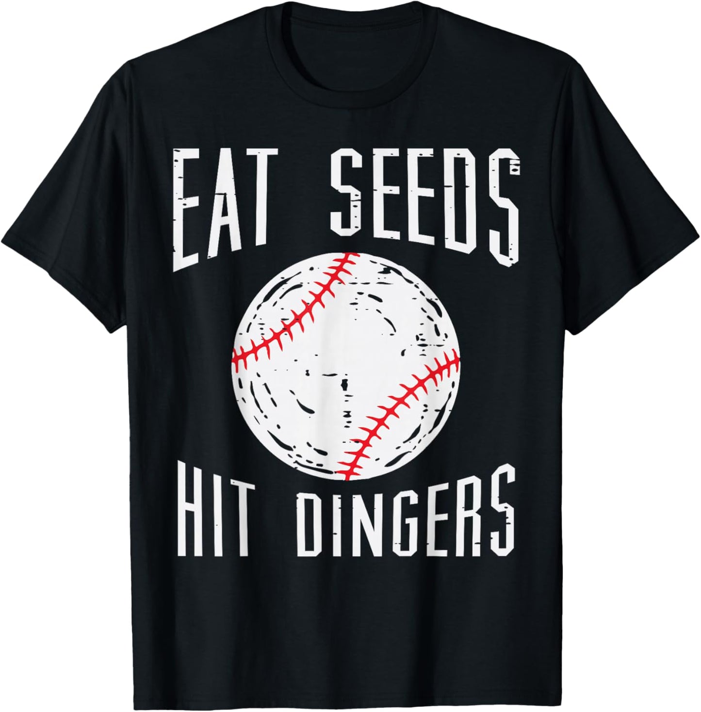 Baseball Eat Seeds Hit Dingers Funny Men Women Boys Kids T-Shirt - T-Shirt | Black