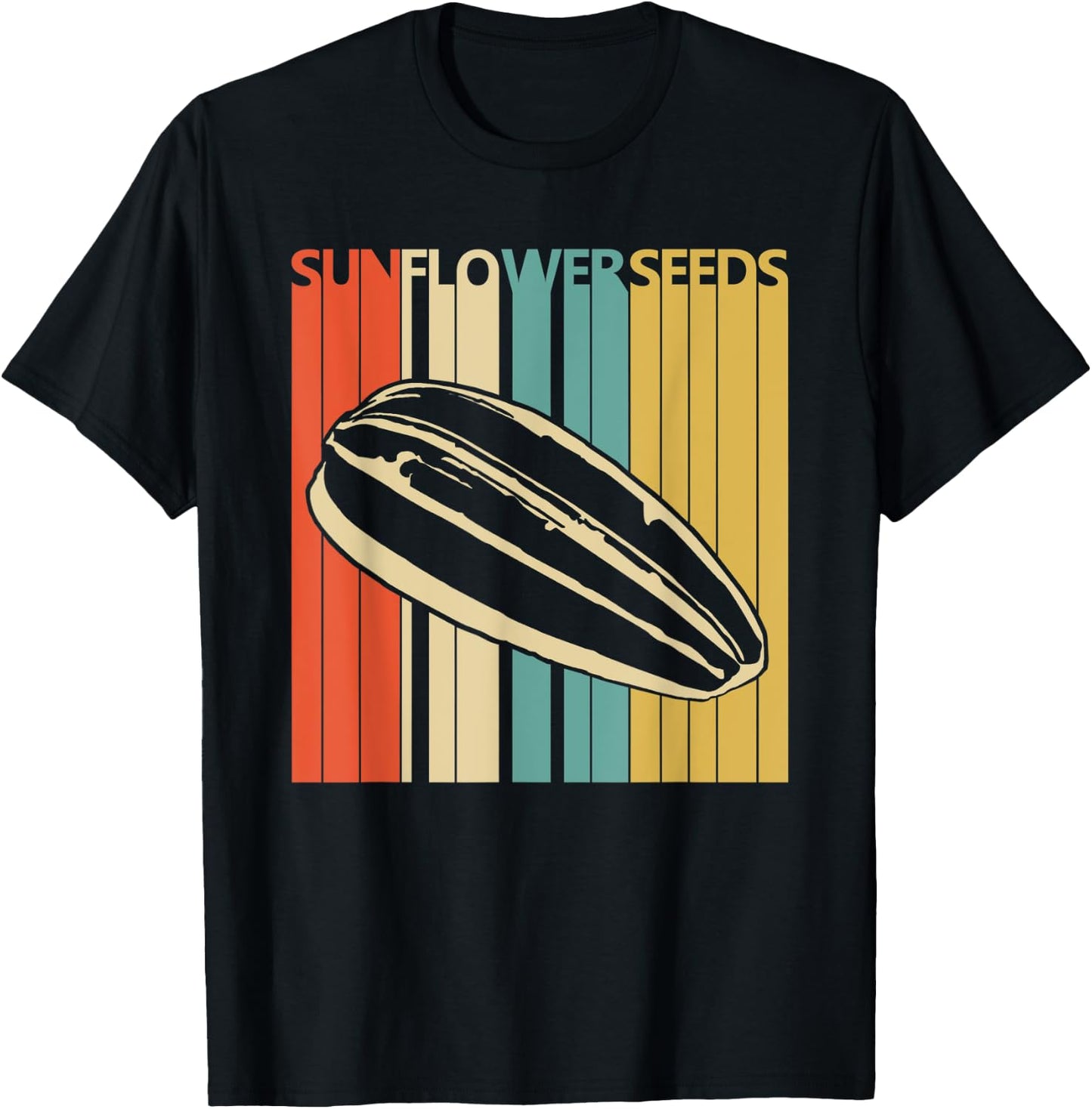 Vintage Retro Sunflower Seeds T-Shirt - T-Shirt | Black
