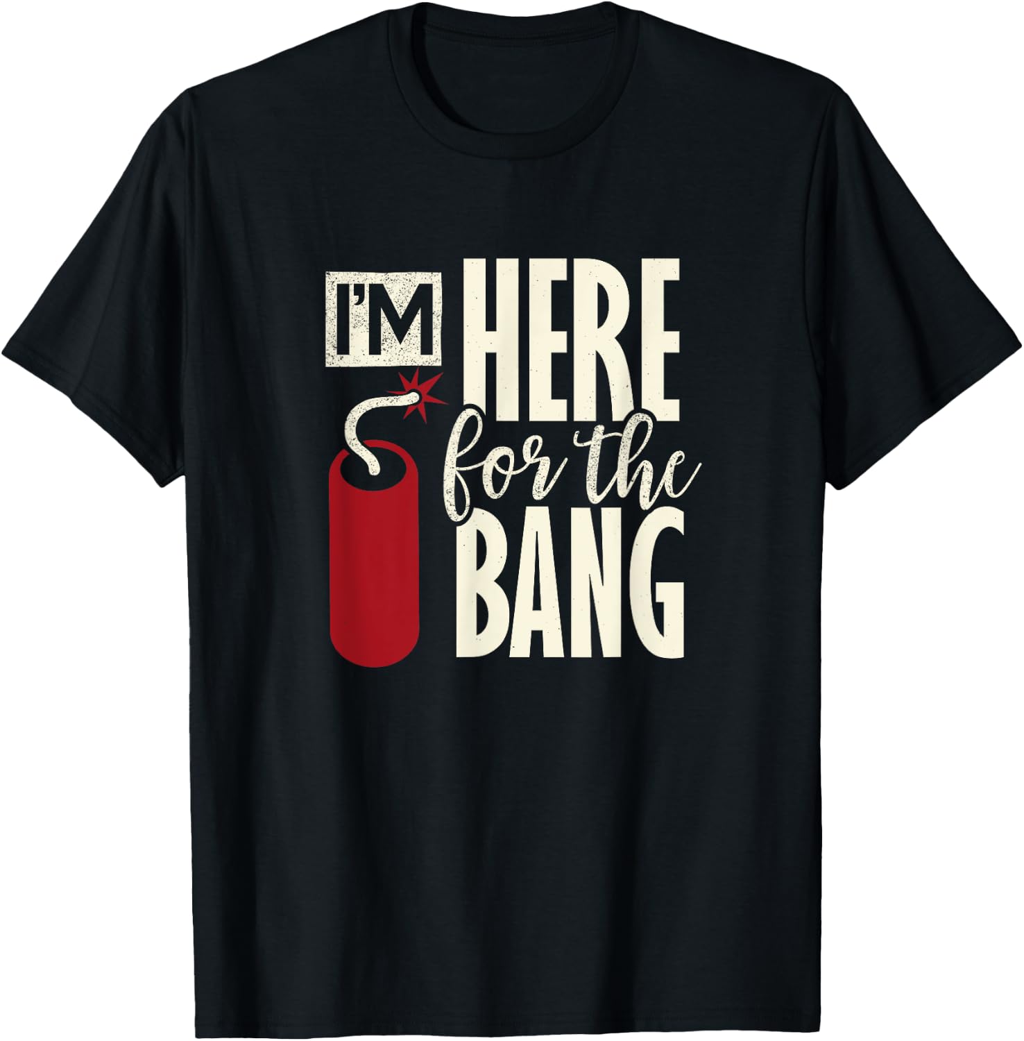 4th of July Fireworks Patriotic here for the bang Women Men T-Shirt - T-Shirt | Black