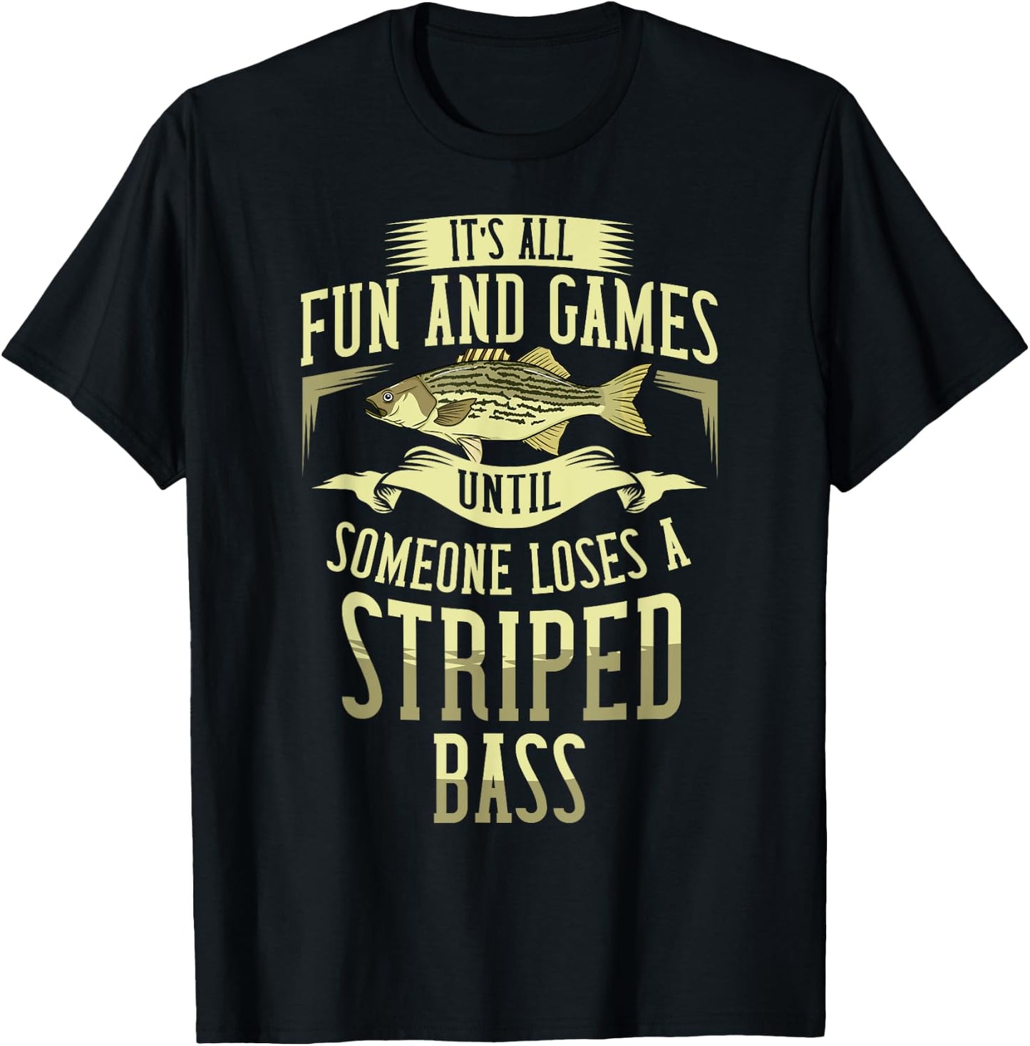 Striped Bass Fishing Gift Rockfish Lures T-Shirt - T-Shirt | Black