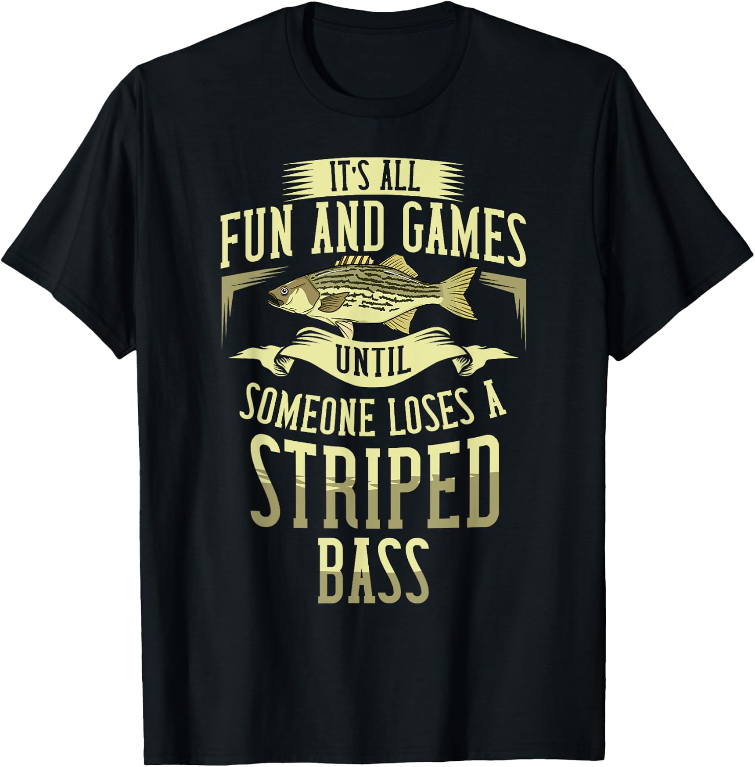 Striped Bass Fishing Gift Rockfish Lures T-Shirt - T-Shirt | Black