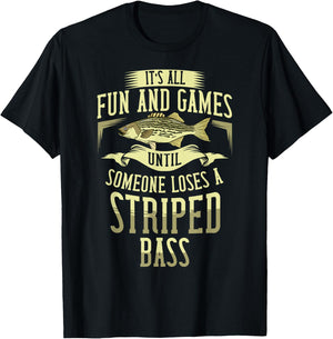 Striped Bass Fishing Gift Rockfish Lures T-Shirt - T-Shirt | Black