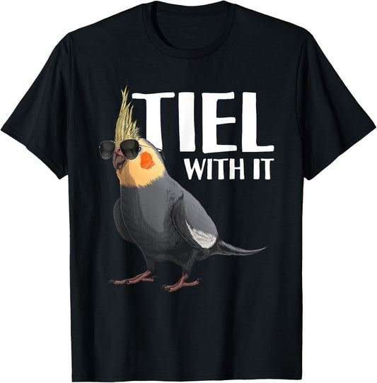 Cool Cockatiel Art Women Kids Cockatiel Parrot Bird T-Shirt - T-Shirt | Black