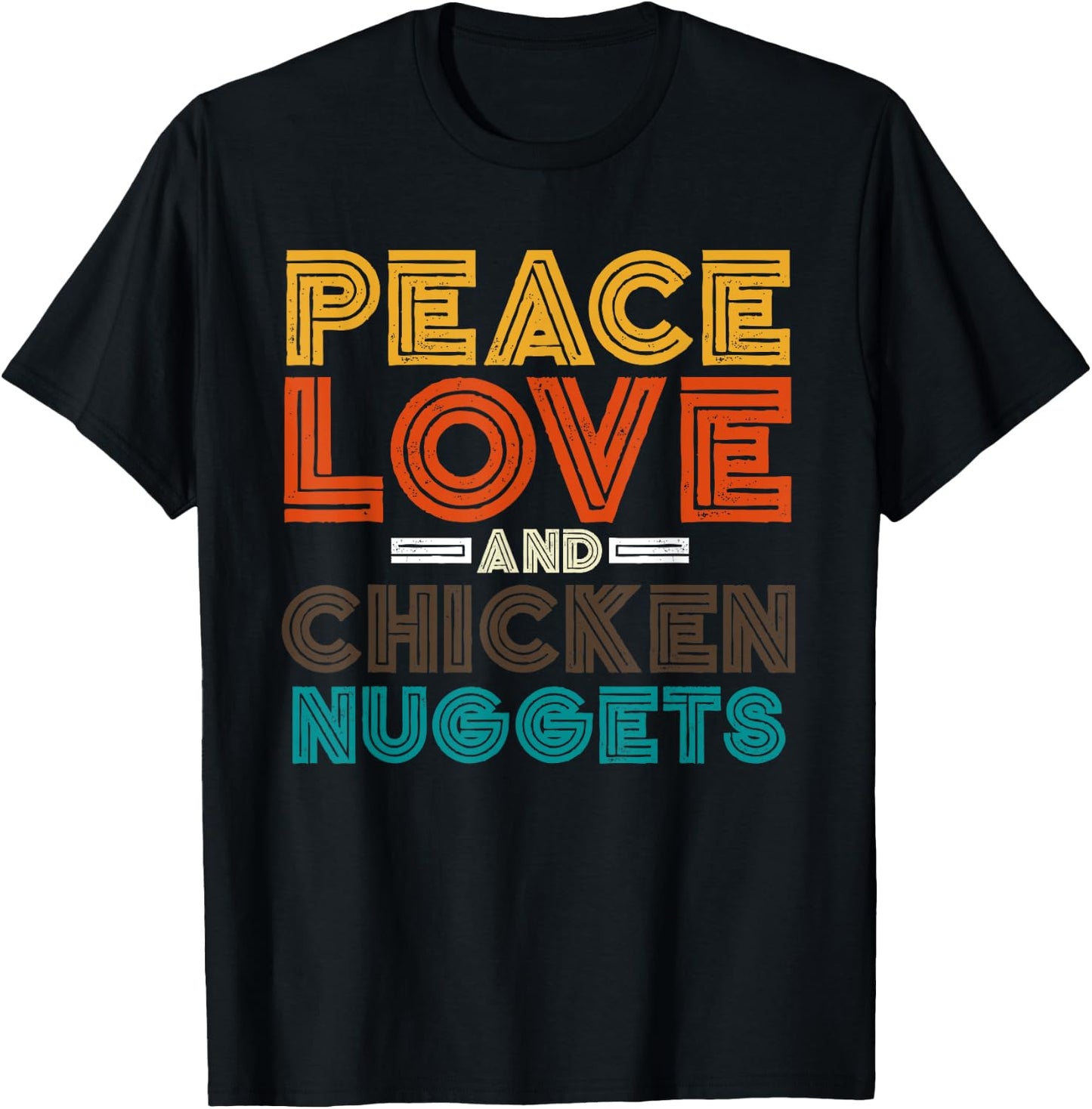 Hippie Fast Food Lover Gift Foodie Funny Chicken Nugget T-Shirt - T-Shirt | Black