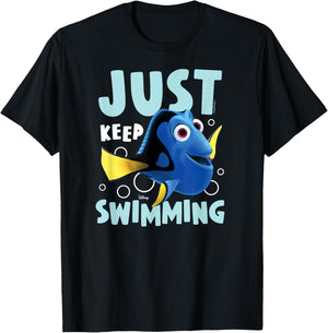 Finding Nemo - Dory Just Keep Swimming T-Shirt - T-Shirt | Black