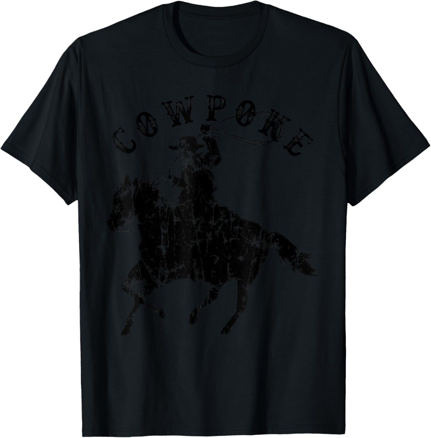 Western Cowpoke I'm Just a Cowpoke In The Big Rodeo Retro T-Shirt - T-Shirt | Black