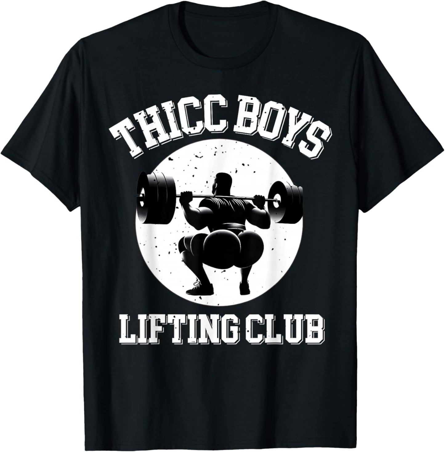 Thicc Boys Lifting Club Funny Gym Squat Bodybuilding T-Shirt - T-Shirt | Black