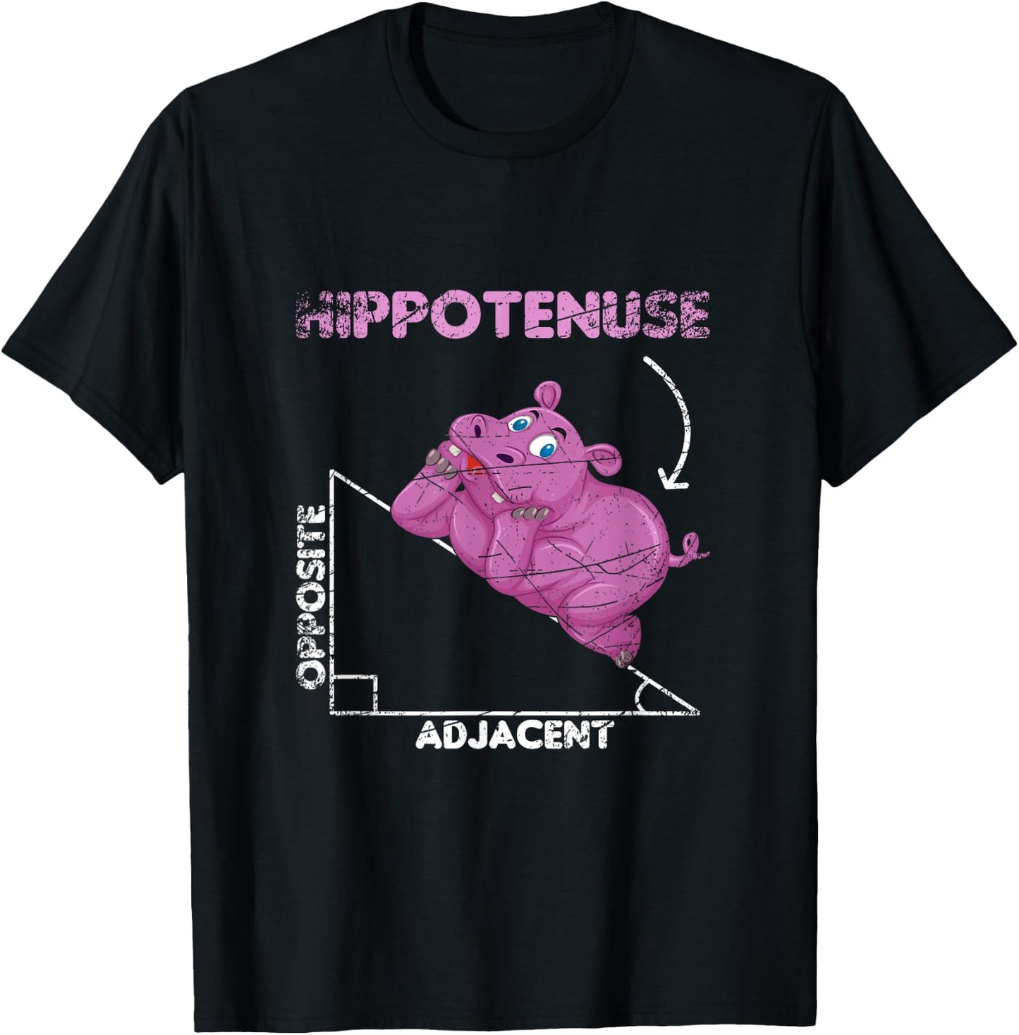 Math Hippotenuse Hippo T-Shirt - T-Shirt | Black