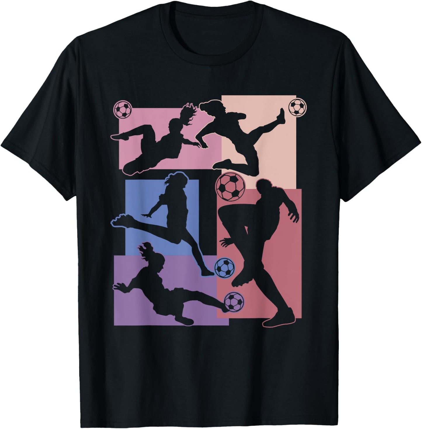 Funny Soccer Player Ball Vintage Soccer Lover Girls Soccer T-Shirt - T-Shirt | Black