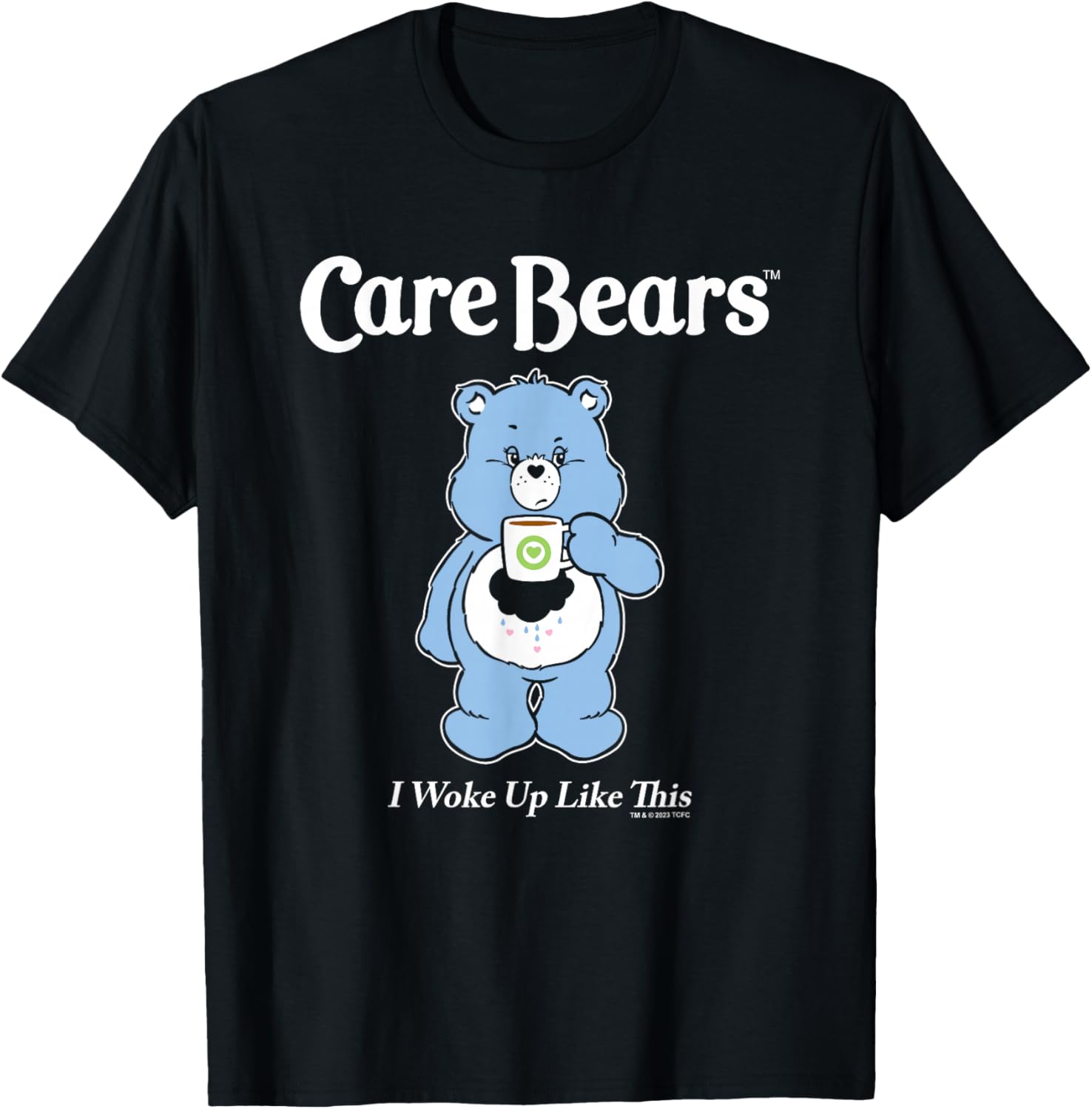 Care Bears Grumpy Bear I Woke Up Like This Big Chest Poster T-Shirt - T-Shirt | Black