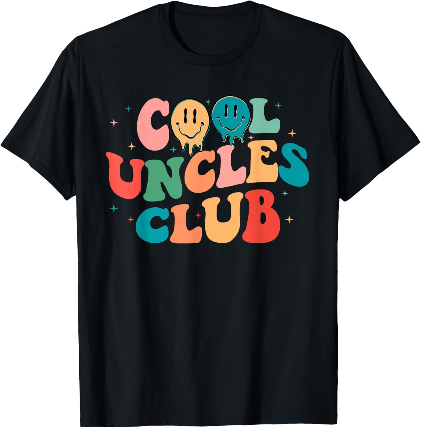 Retro Groovy Cool Uncles Club Smile Face Funny New Uncle Men T-Shirt - T-Shirt | Black