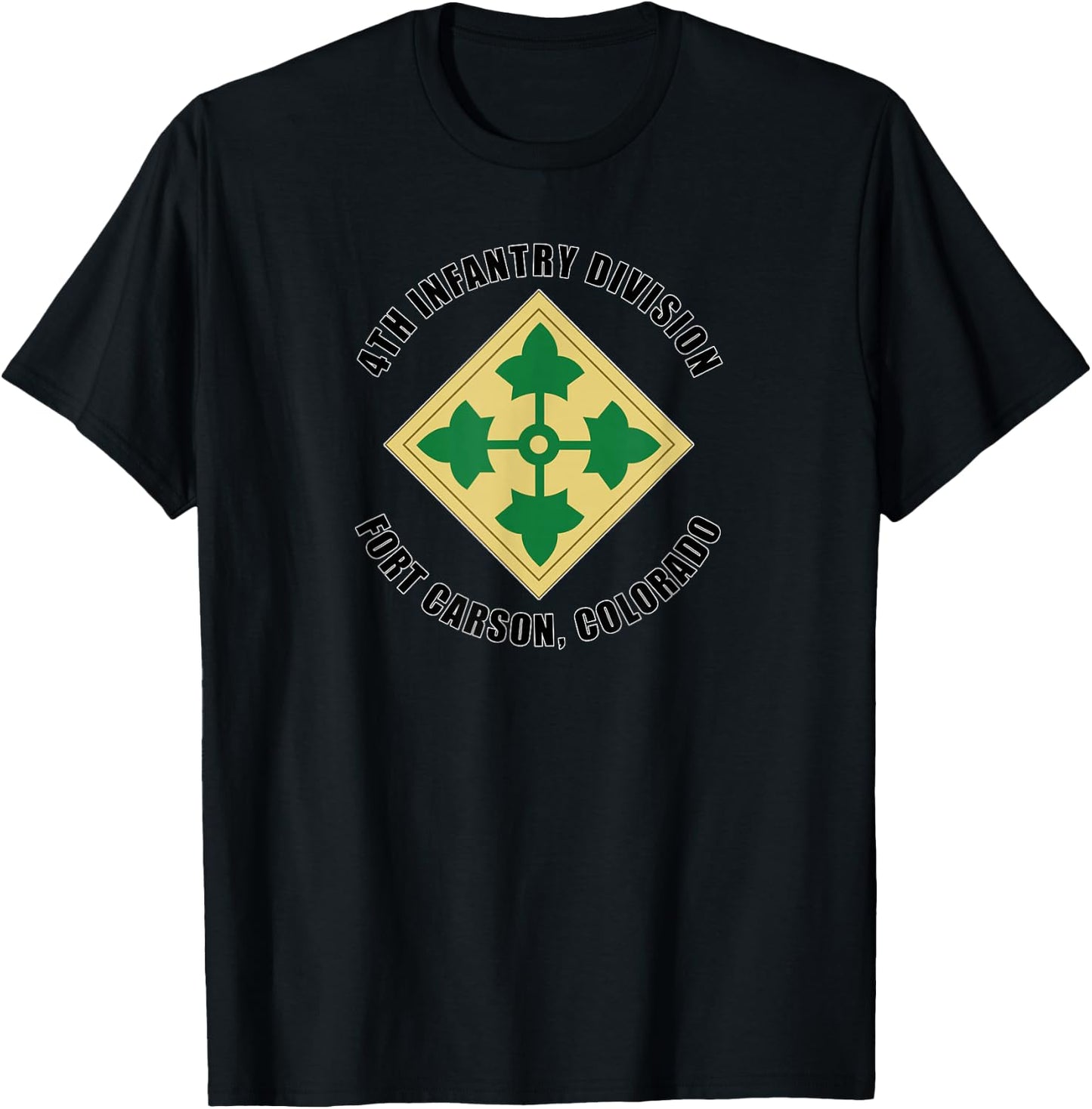 4th Infantry Division Fort Carson Colorado Emblem Veteran T-Shirt - T-Shirt | Black