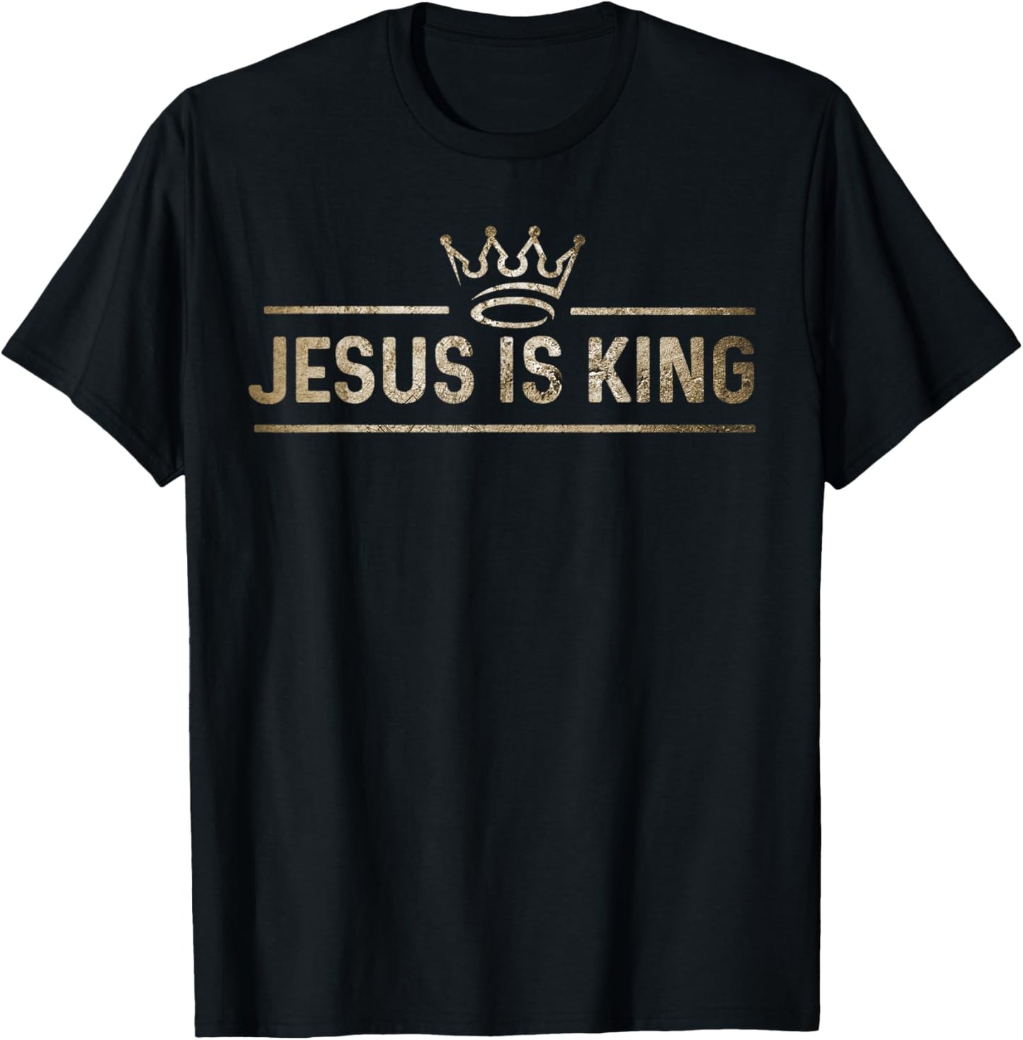 Jesus Is King Christian Design Crown T-Shirt - T-Shirt | Black