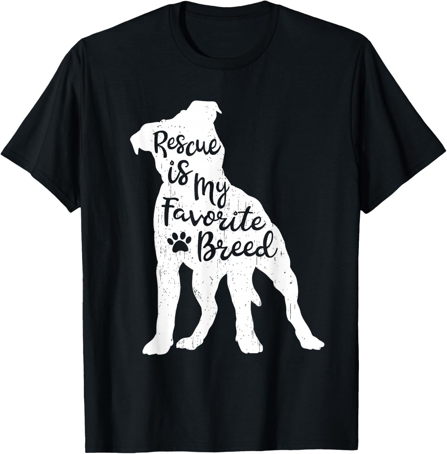 Rescue Is my Favorite Breed Pitbull Dog Lover Pit Bull Mom T-Shirt - T-Shirt | Black
