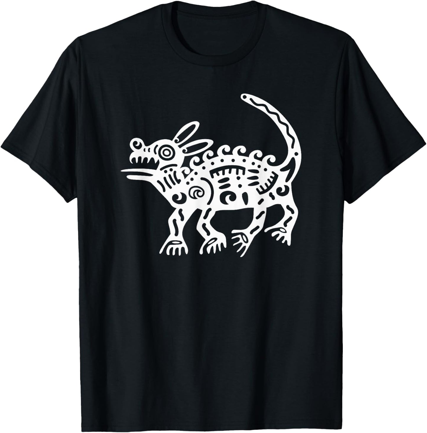Mexico Aztec Mayan Civilization Dog Symbol T-Shirt - T-Shirt | Black