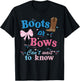 Boots Or Bows Can't Wait To Know Gender Reveal Party T-Shirt - T-Shirt | Black