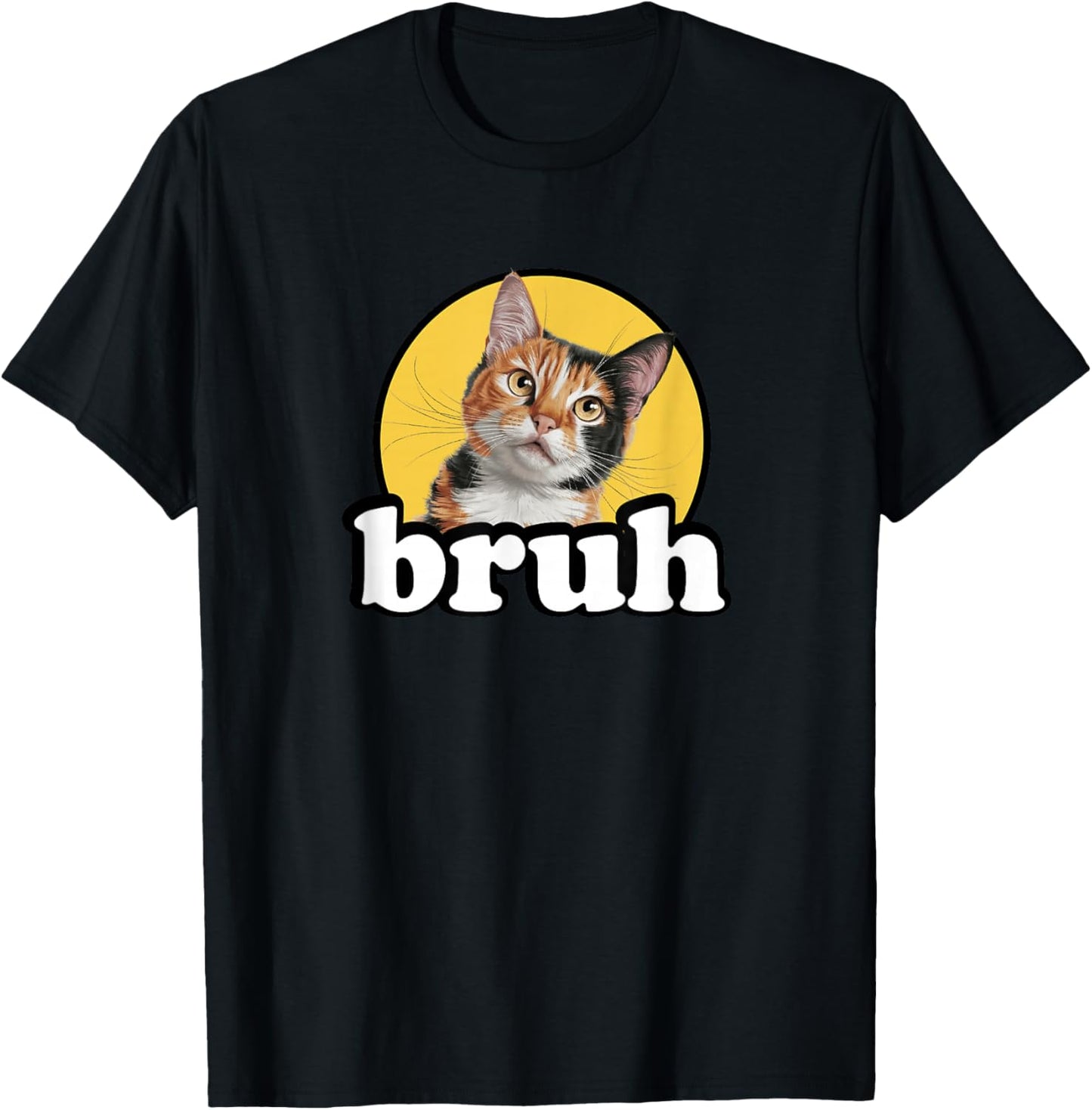 Cute Kids Boys Bro Meme Bruh Calico Cat Lover T-Shirt - T-Shirt | Black