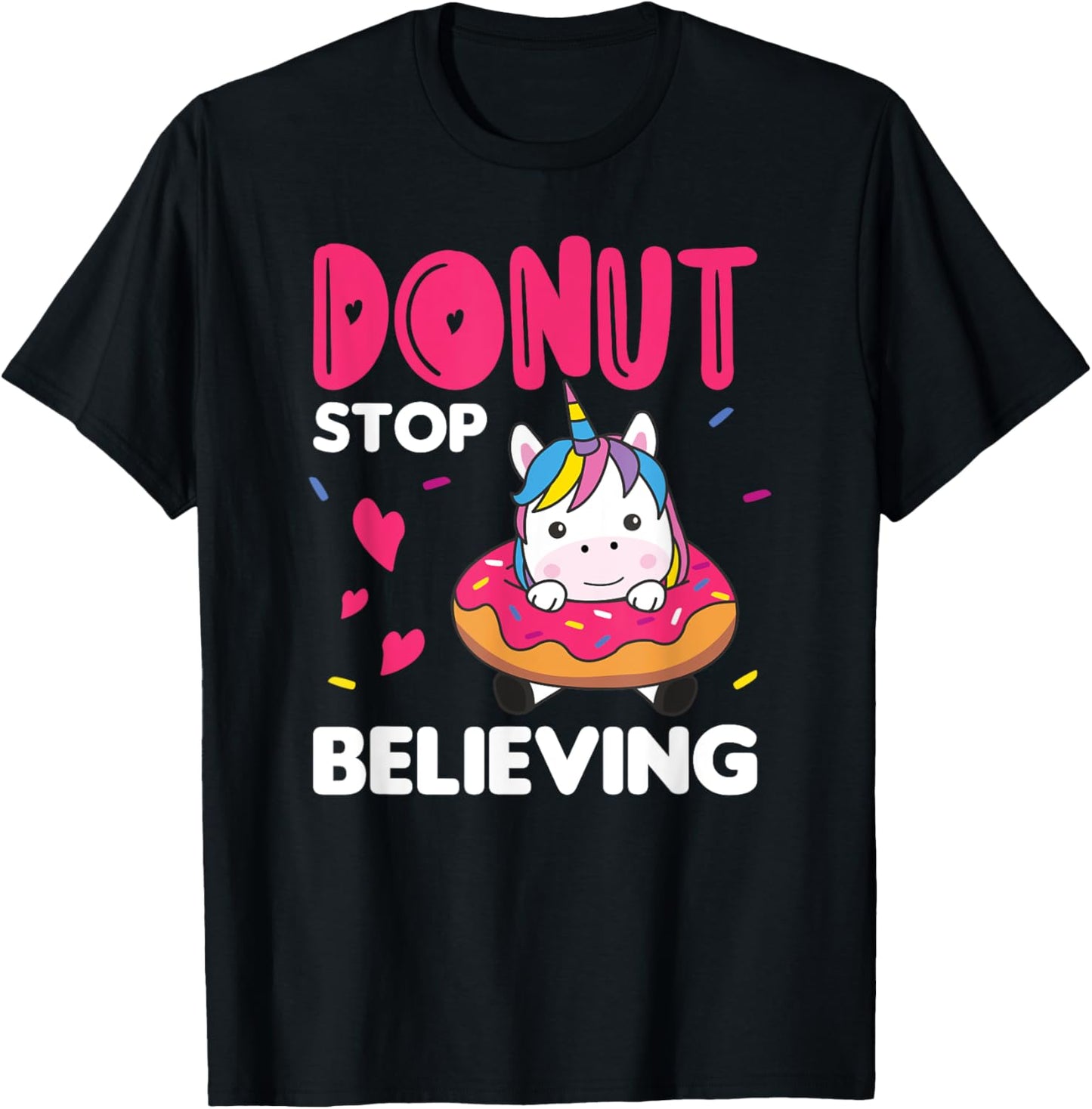 Donut Unicorn Pun Unicorns Donuts T-Shirt - T-Shirt | Black