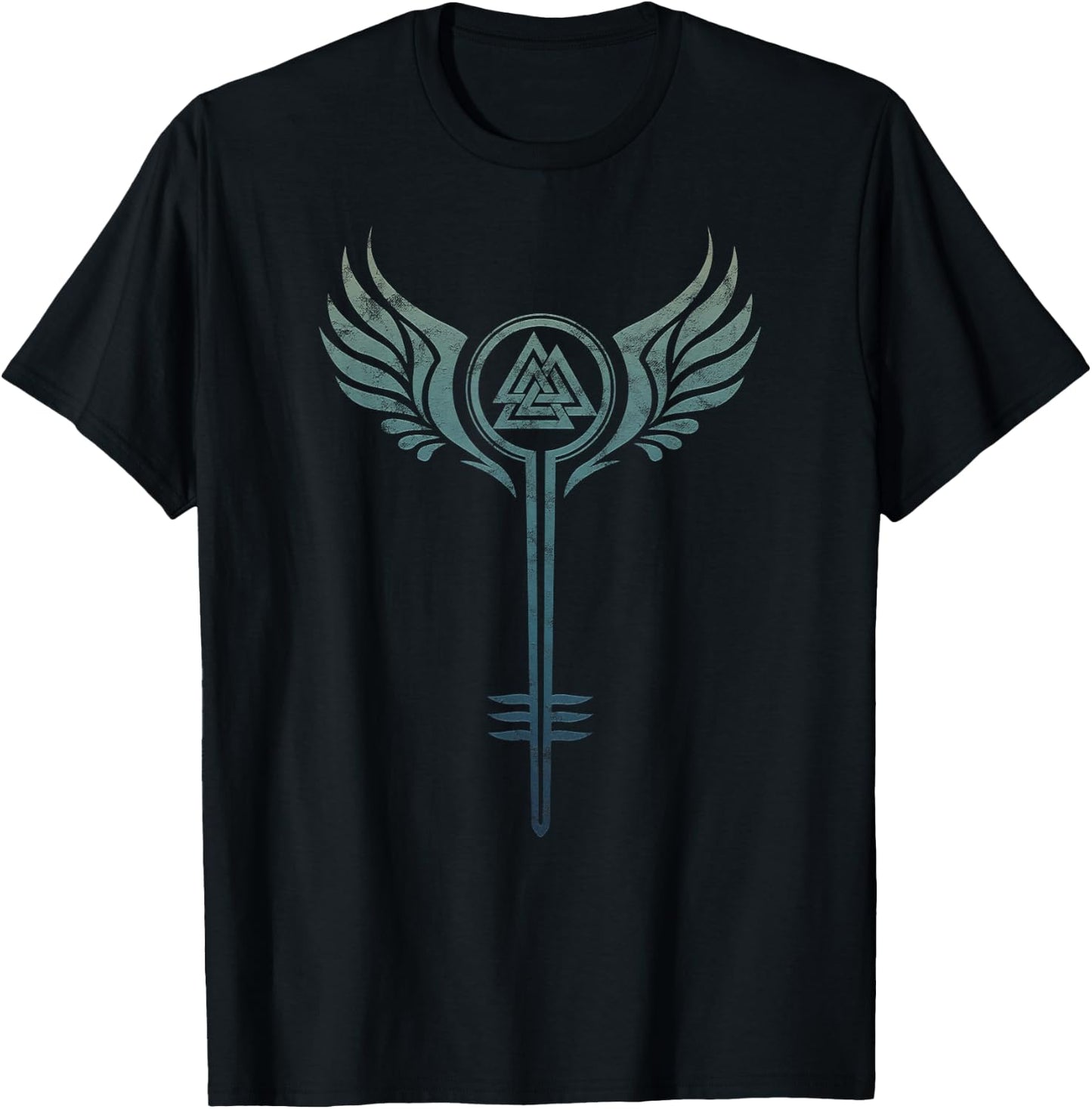 Valkyrie Symbol, Odin Valknut, Shieldmaiden, Viking, Warrior T-Shirt - T-Shirt | Black