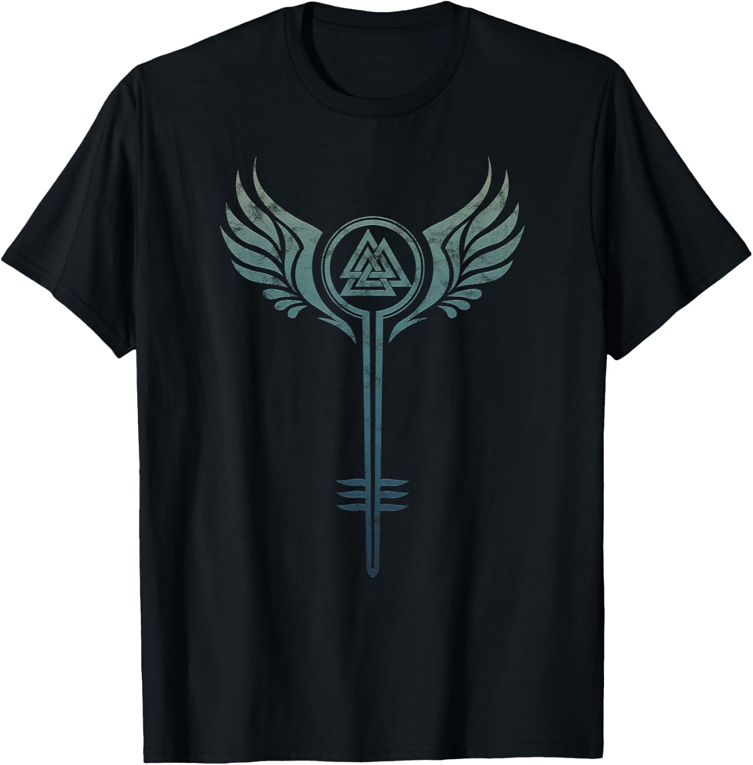 Valkyrie Symbol, Odin Valknut, Shieldmaiden, Viking, Warrior T-Shirt - T-Shirt | Black