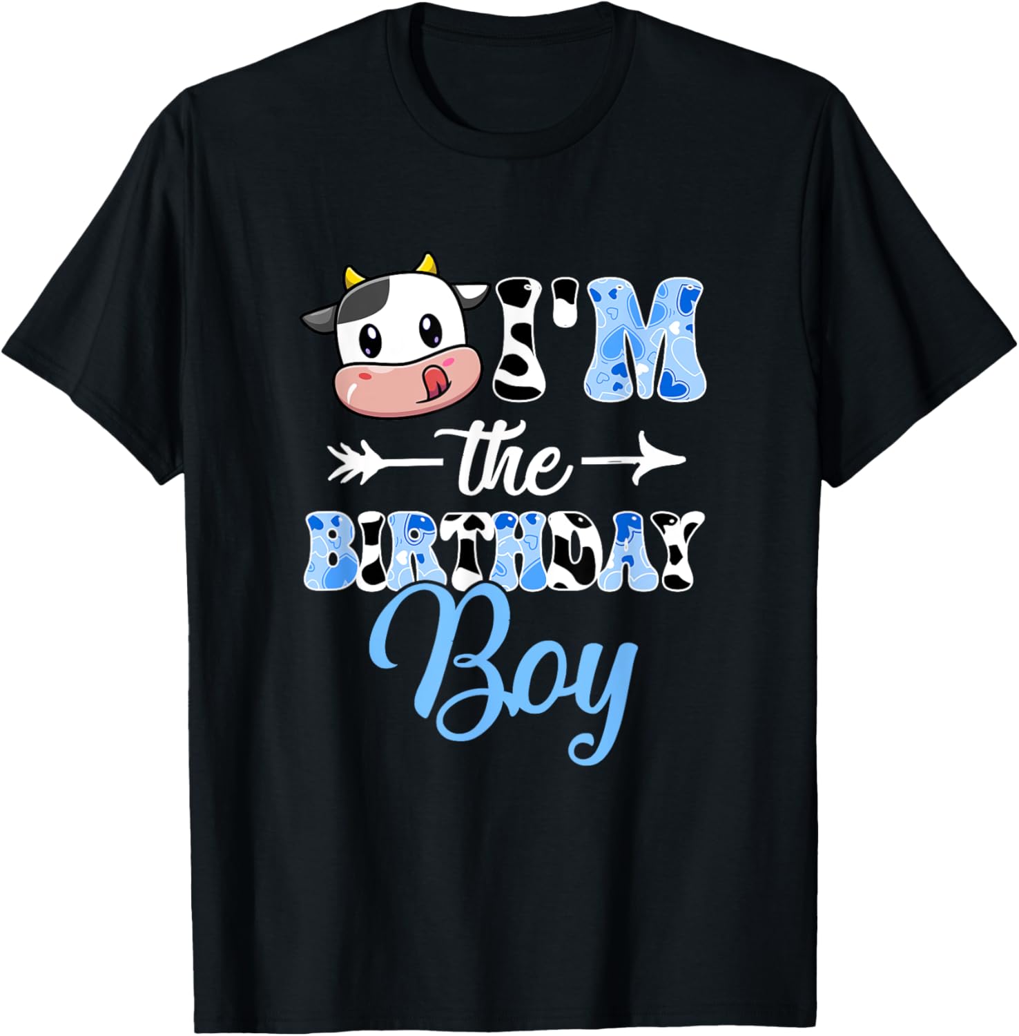 I'm The Birthday Boy Farm Cow 1St Birthday Boy T-Shirt - T-Shirt | Black
