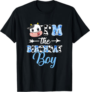 I'm The Birthday Boy Farm Cow 1St Birthday Boy T-Shirt - T-Shirt | Black