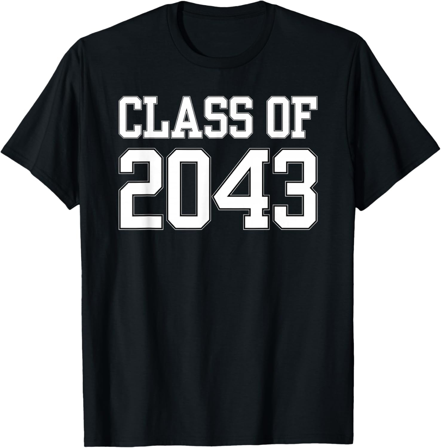 Class of 2043 Kindergarten to Graduation Grow With Me funny T-Shirt - T-Shirt | Black