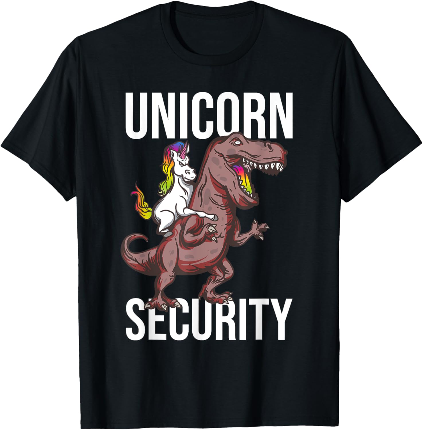 Unicorn Security Funny Costume Police Dinosaur T-Rex T-Shirt - T-Shirt | Black