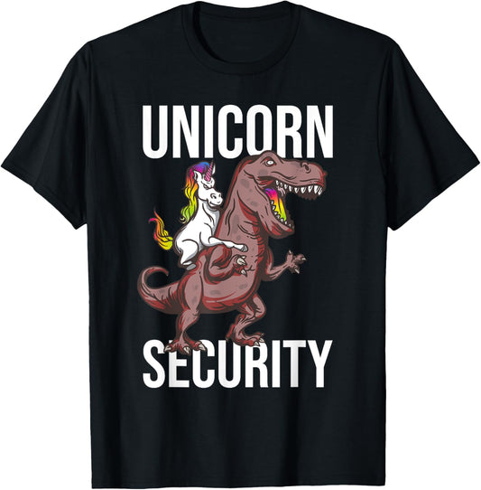 Unicorn Security Funny Costume Police Dinosaur T-Rex T-Shirt - T-Shirt | Black