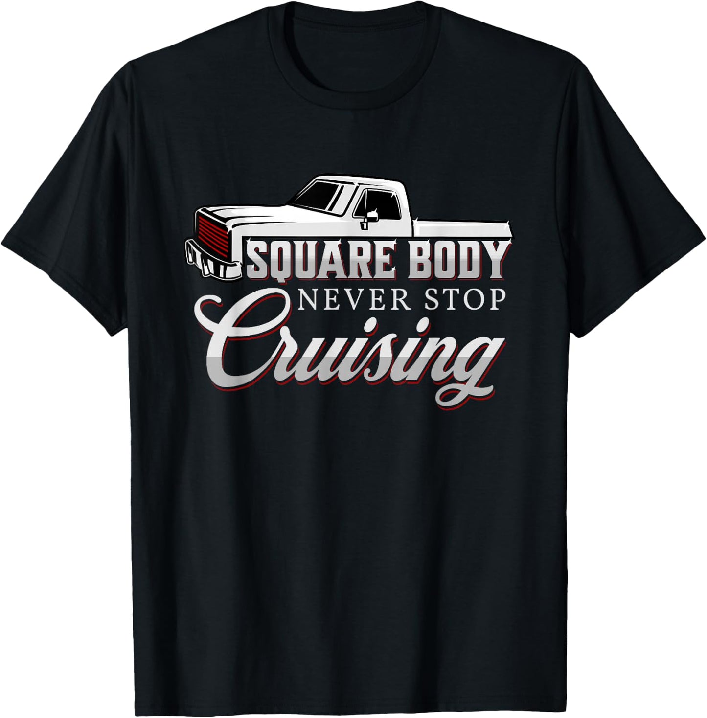 Vintage American Square Body Truck 4x4 Mud Trucks T-Shirt - T-Shirt | Black
