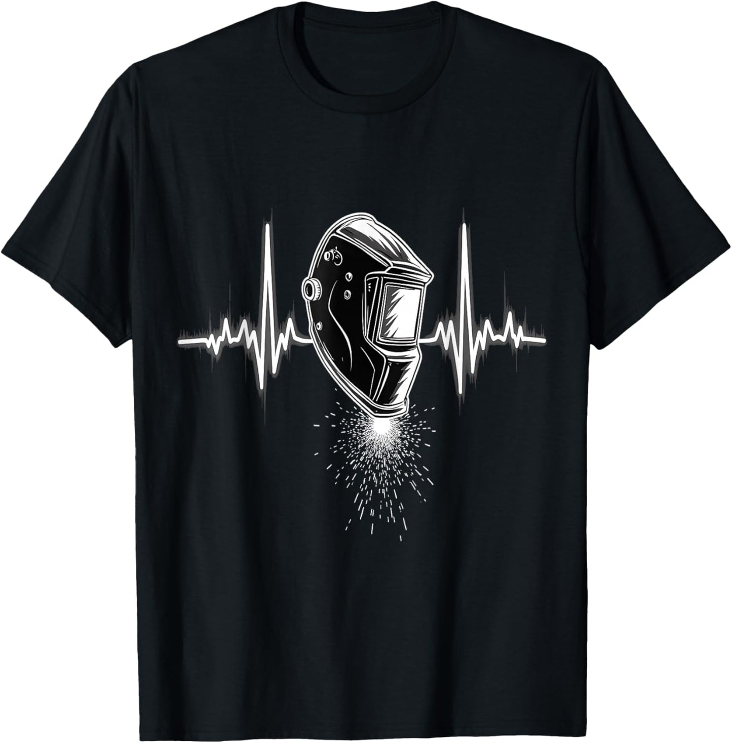 Welding Helmet Heartbeat T-Shirt - T-Shirt | Black