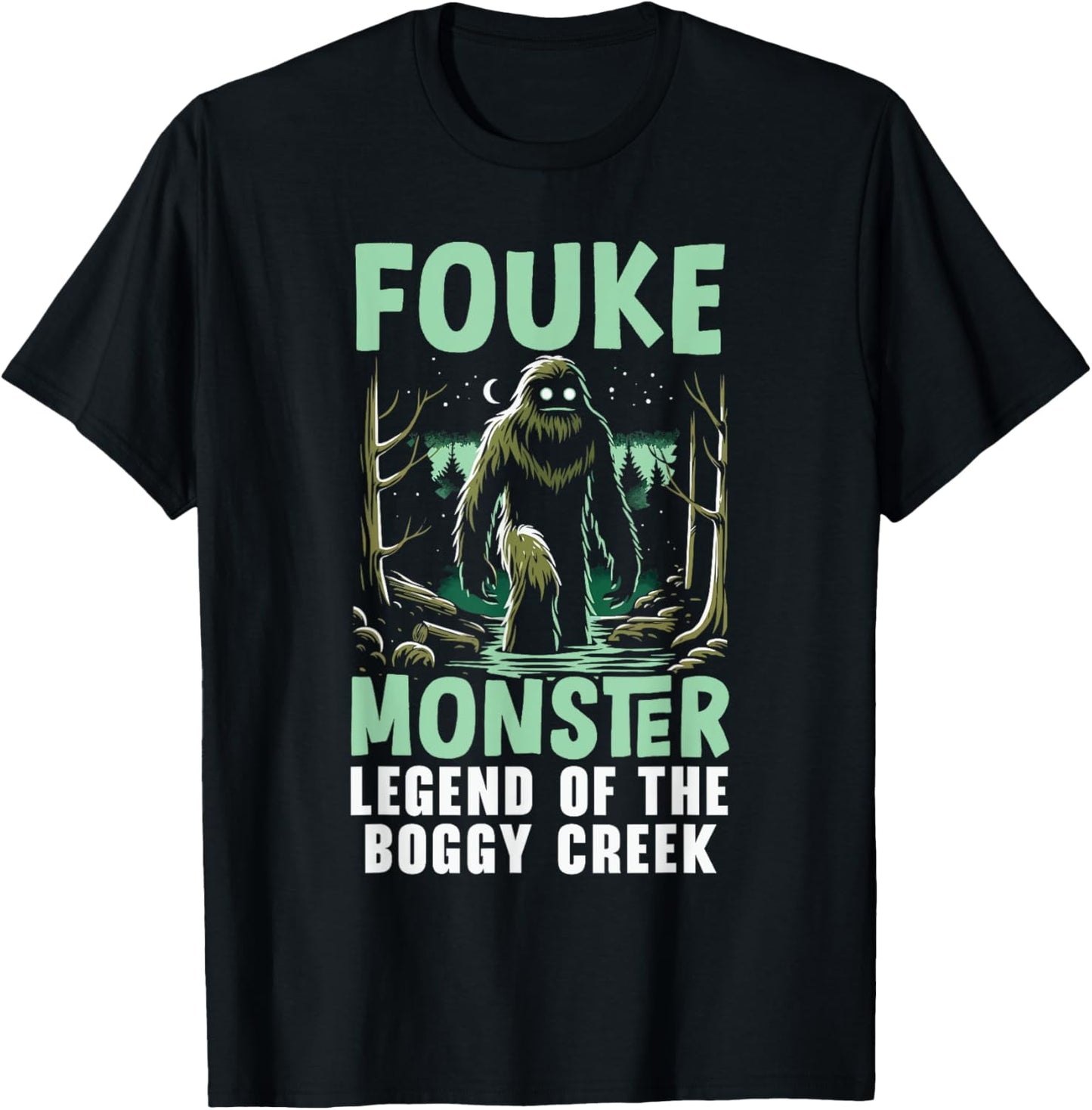 Fouke Monster Southern Sasquatch Cryptozoology Cryptid T-Shirt - T-Shirt | Black