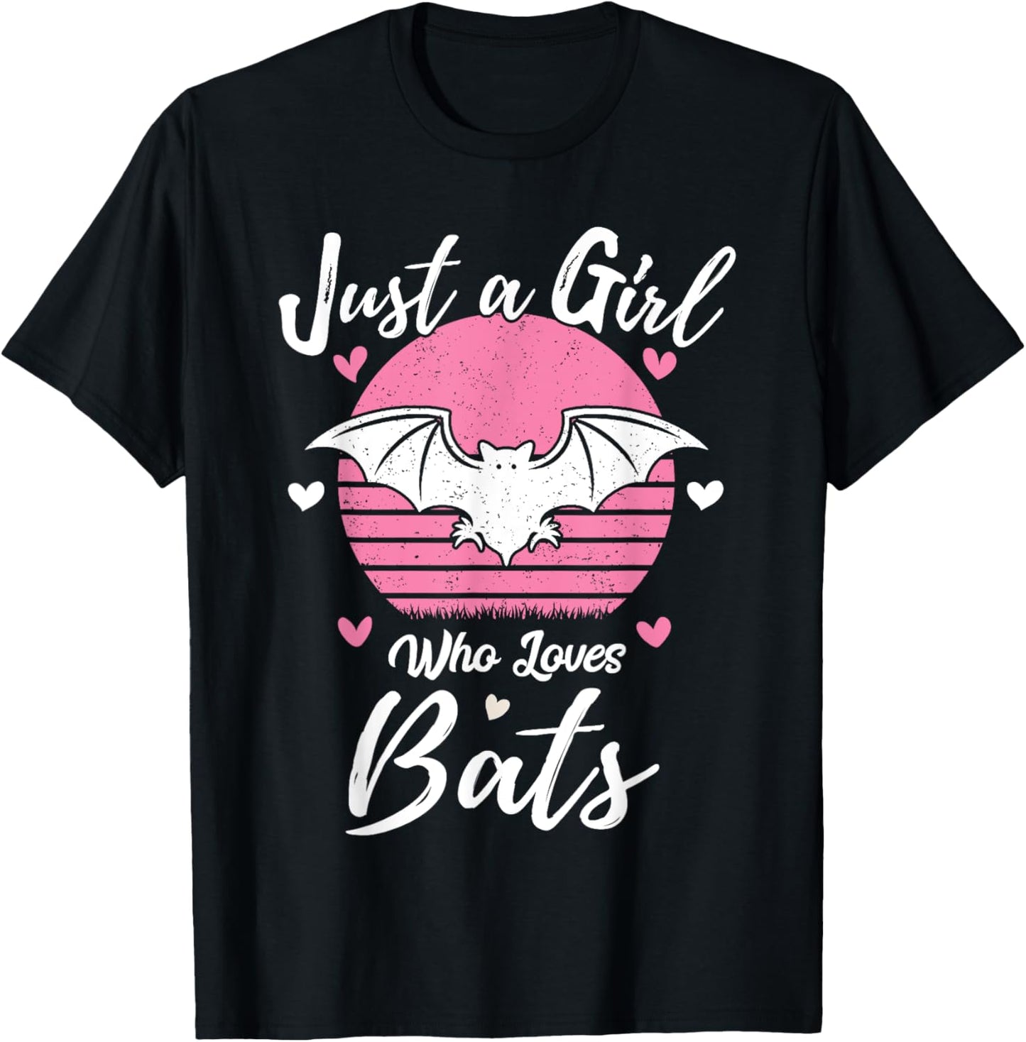 Women Girls Bat Lover Gift Just A Girl Who Loves Bats T-Shirt - T-Shirt | Black