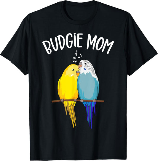 Budgie Mom Parakeet Budgerigar Funny Women T-Shirt - T-Shirt | Black