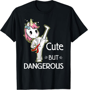 Cute Unicorn Karate Taekwondo - Kids - Black - Small - Short Sleeve - Funny Martial Arts T-Shirt - T-Shirt | Black