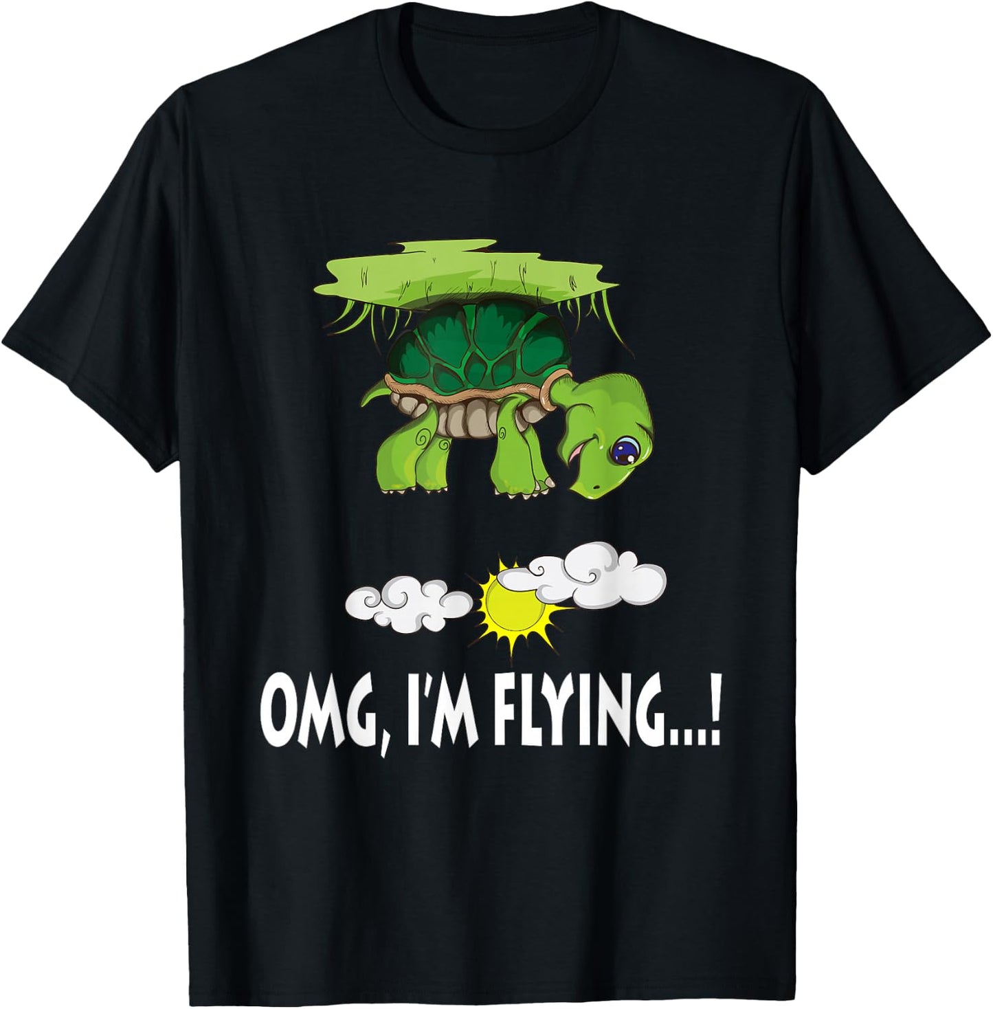 Flying turtle OMG I'm Flying T-Shirt - T-Shirt | Black