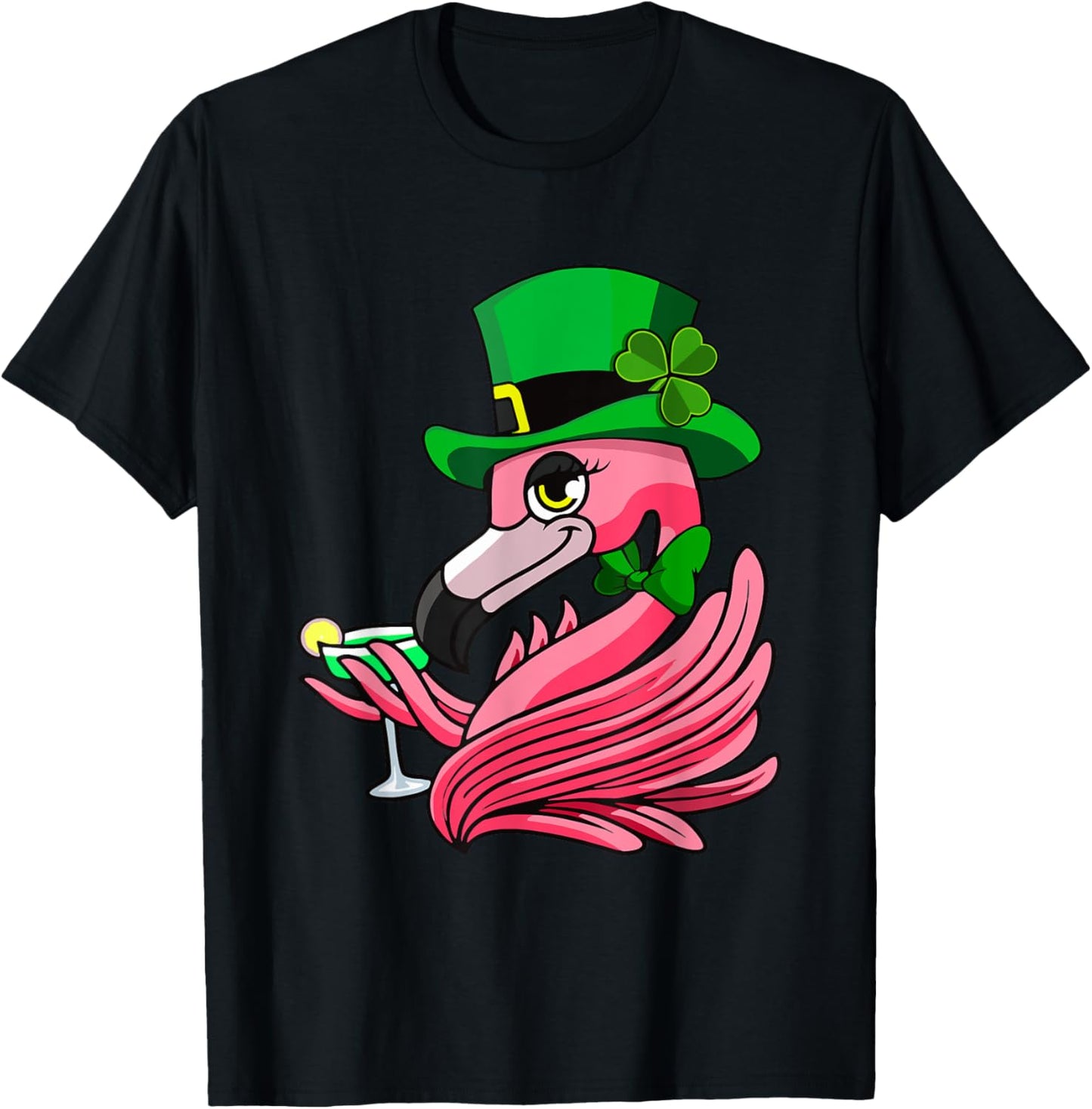 Irish Flamingo leprechaun Funny St Patrick's Day T-Shirt - T-Shirt | Black