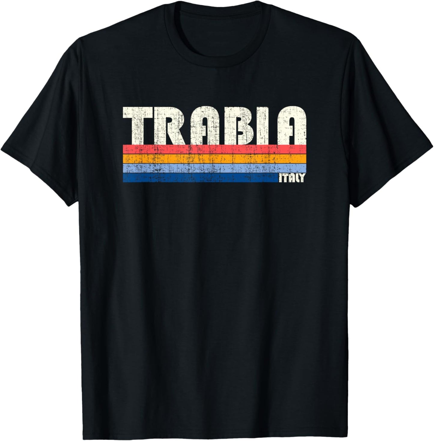 Trabia, Italy Retro 70s 80s Style T-Shirt - T-Shirt | Black