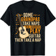 Real Grandpas Play Guitar Then Take Nap Funny Guitarist T-Shirt - T-Shirt | Black