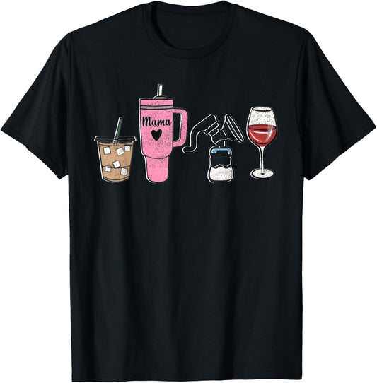 Funny Pumping Mom Boobery First Time Mom S Postpartum T Pump T-Shirt - T-Shirt | Black