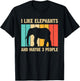 Funny Elephant Design Men Women Boys Girls Elephant Lover T-Shirt - T-Shirt | Black