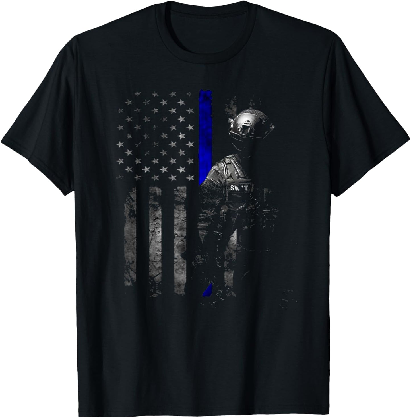 SWAT Special Weapons And Tactics Team Shirt, Police Officer T-Shirt - T-Shirt | Black