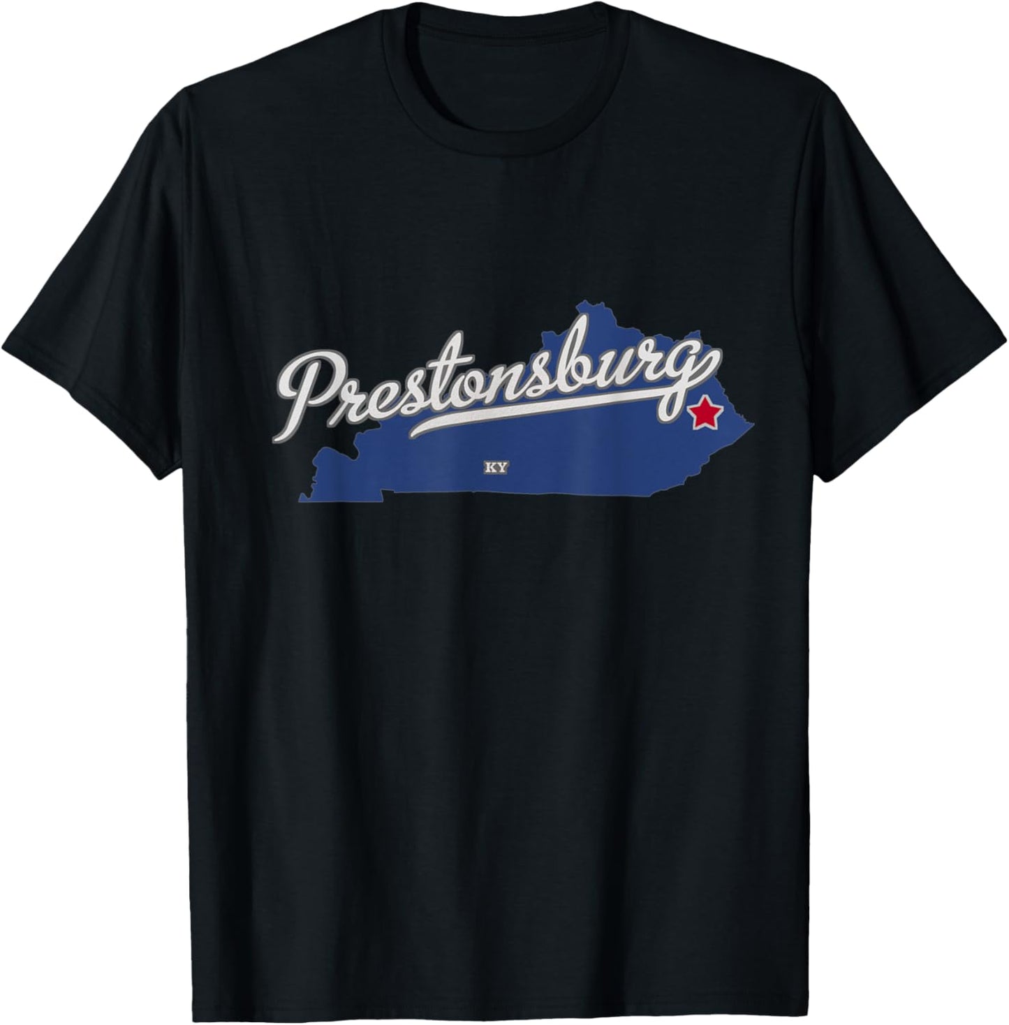 Prestonsburg Kentucky KY Map T-Shirt - T-Shirt | Black
