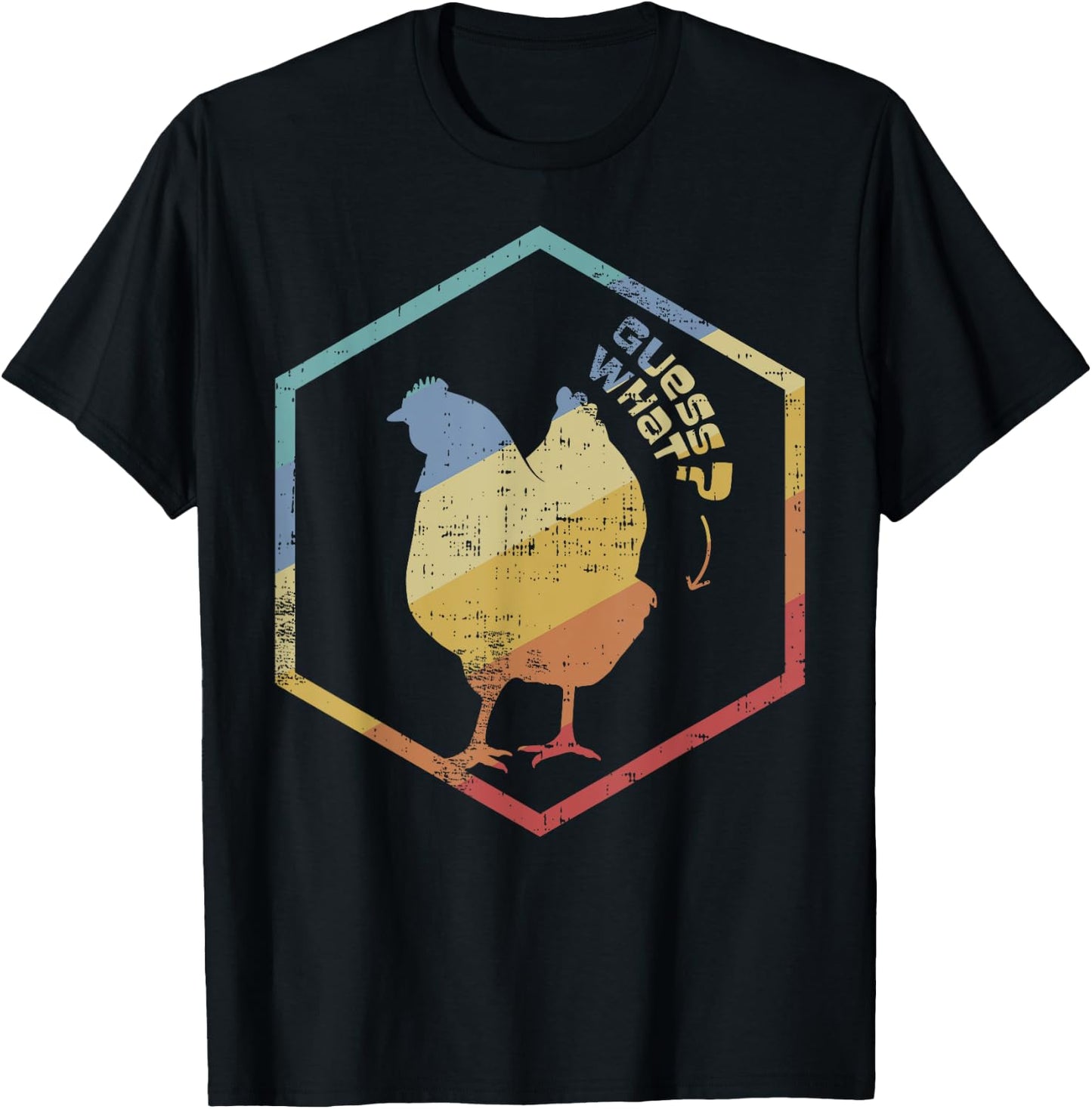 Funny Farmer Joke Guess What Chicken Butt Gift Design T-Shirt - T-Shirt | Black