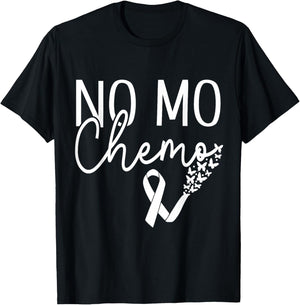 No mo chemo Ribbon Butterflies T-Shirt - T-Shirt | Black