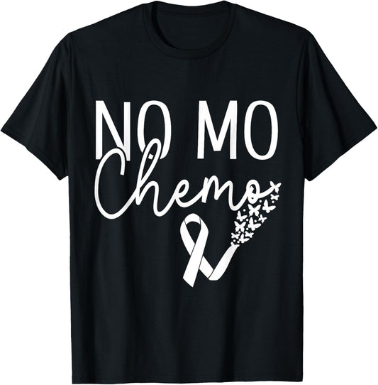 No mo chemo Ribbon Butterflies T-Shirt - T-Shirt | Black